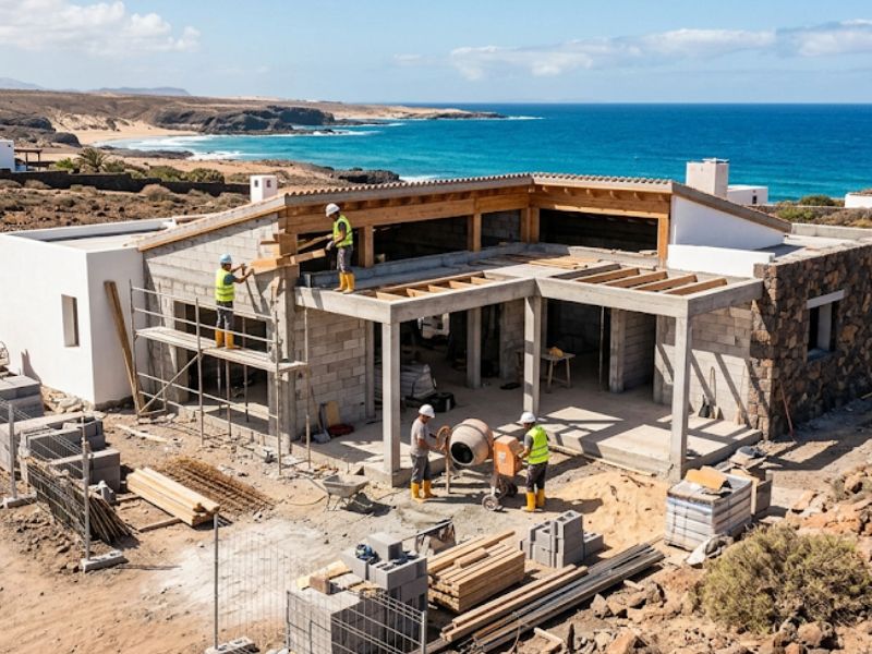 Construcción de unifamiliares en Fuerteventura