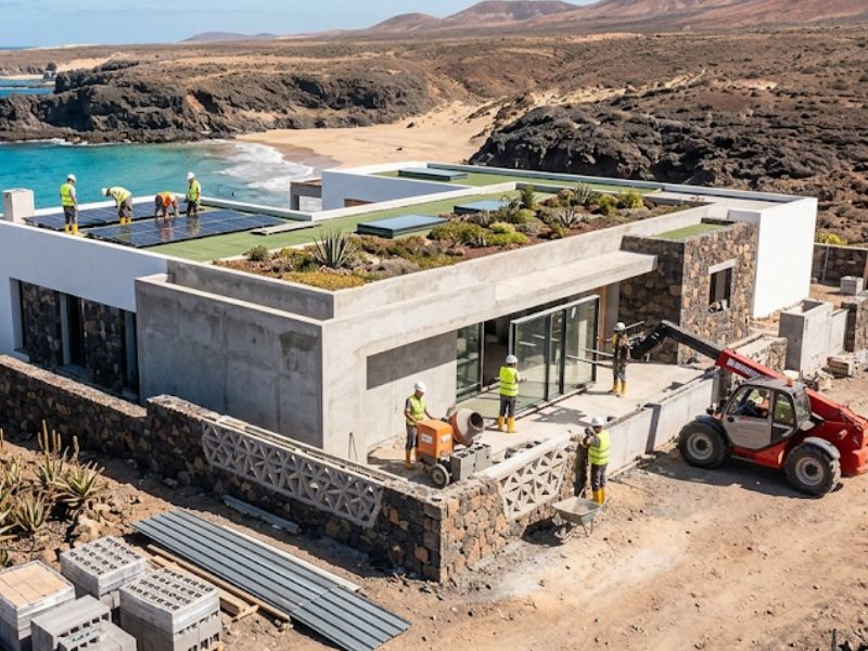 Construcción de unifamiliares en Fuerteventura